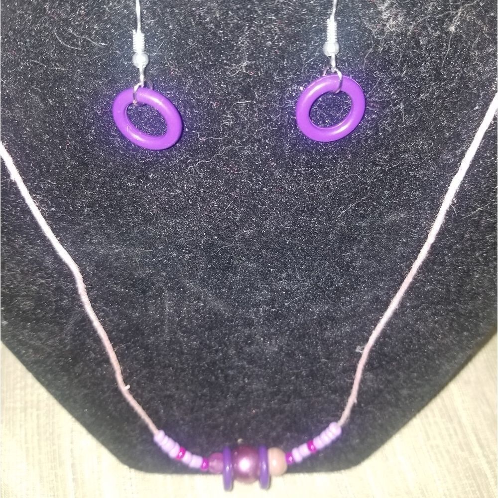 Purple Jewelry beaded set 